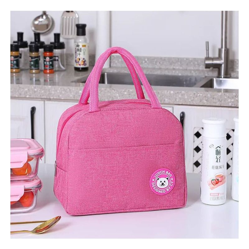 GENERICO - Pack12 Bolsa Isotermica para llevar al Colegio en Rosado