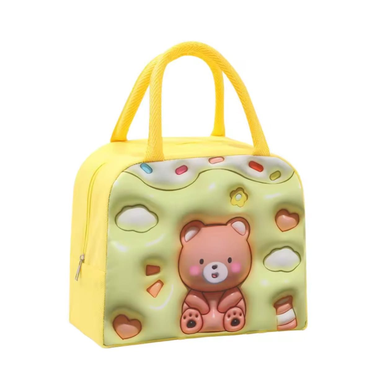 GENERICO - Lonchera Termica Kawaii Diseño de Oso en Amarillo