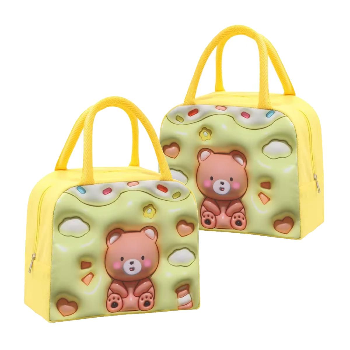 GENERICO - Porta Alimentos Diseño de Oso Amarillo Y+Post-it Adhesivos