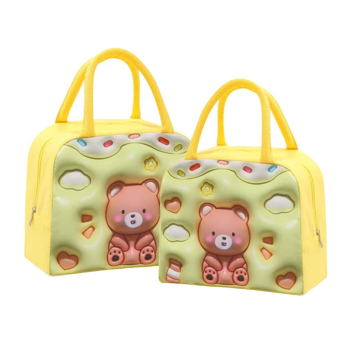 GENERICO - Pack2 Lonchera Aislante para Niños Amarill Y+Papel de Regalo