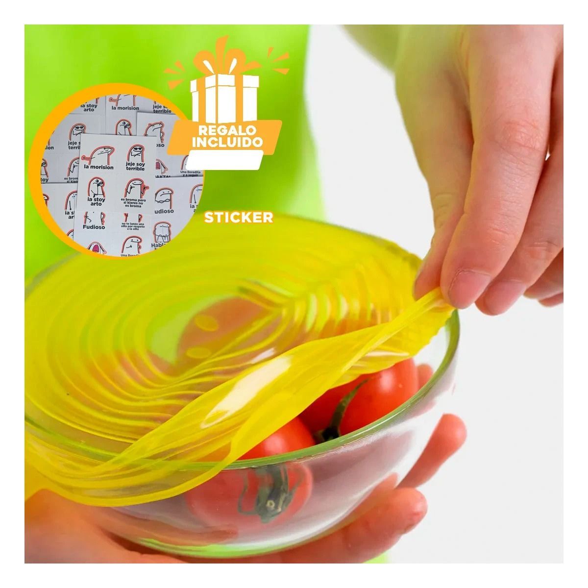 GENERICO - Pack6 Set de Cubrir Platos Amarillo Y+Regalo Stickers