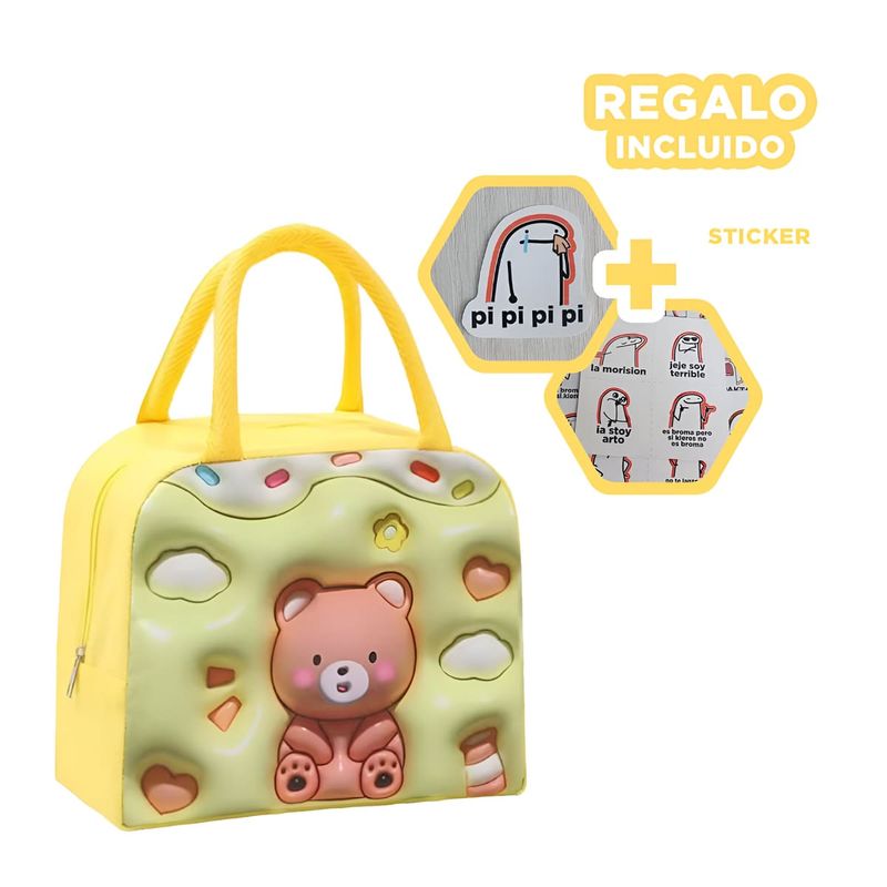 GENERICO - Pack6 Porta Refrigerio Termico en Amarillo Y+Regalo Stickers