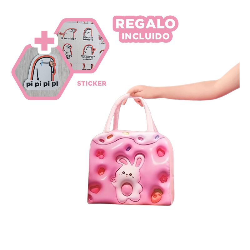 GENERICO - Pack6 Porta Refrigerio Termico en Rosado Y+Regalo Stickers