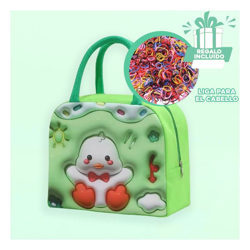 GENERICO - Pack4 Lonchera Ergonomica Escolar en Verde Y+Ligas de Regalo