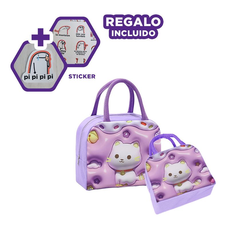 GENERICO - Pack6 Porta Refrigerio Termico en Lila Y+Regalo Stickers