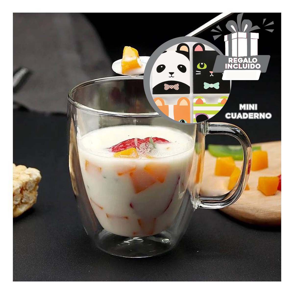 GENERICO - Pack12 Copa Moderna para Liquidos 320ml Y+Regalo Agendita