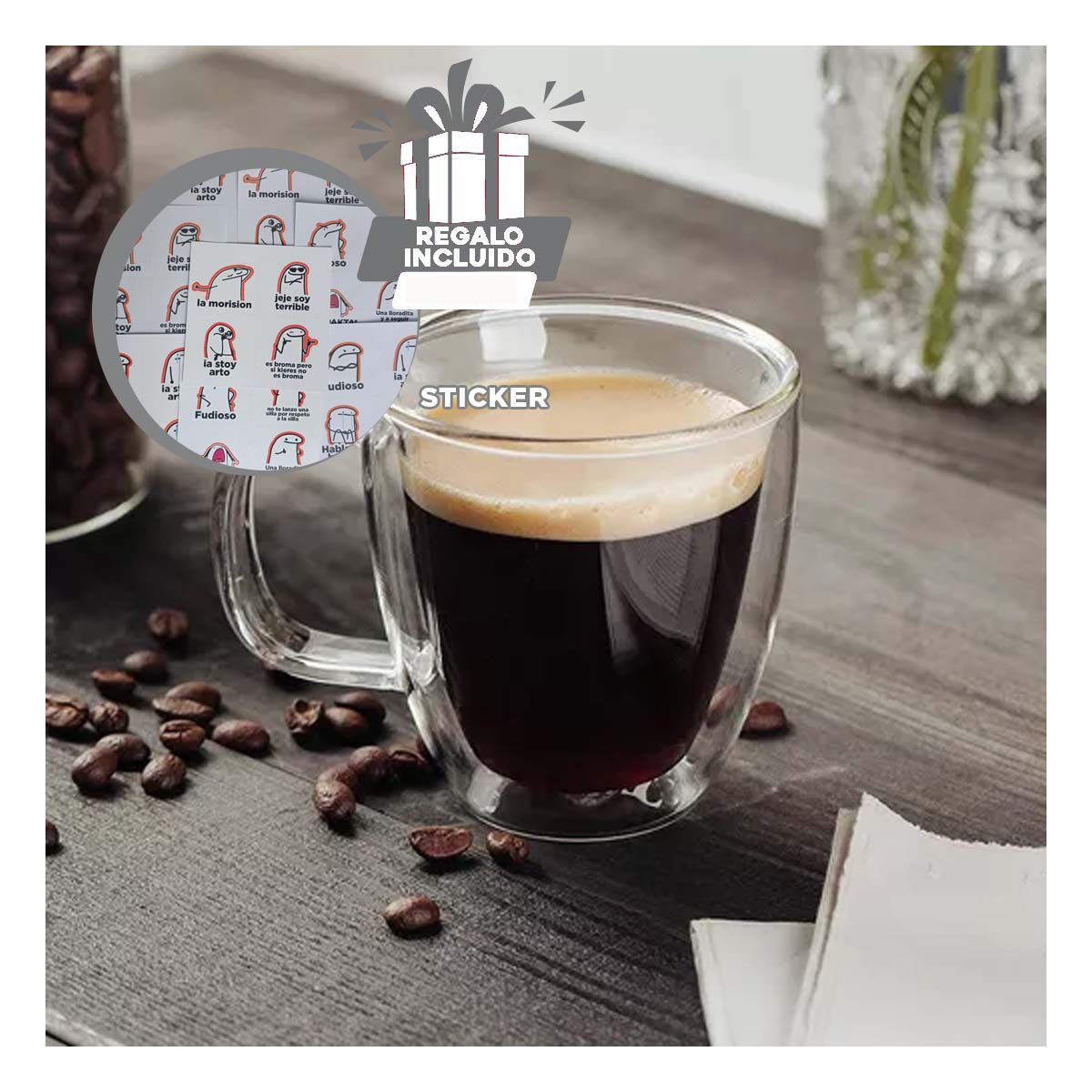 GENERICO - Pack12 Copa con Resistencia al Calor 320ml Y+Regalo Stickers