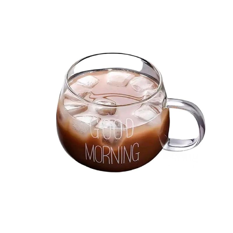 GENERICO - Taza Vidrio Resistente con Diseño de 350ml Good Morning