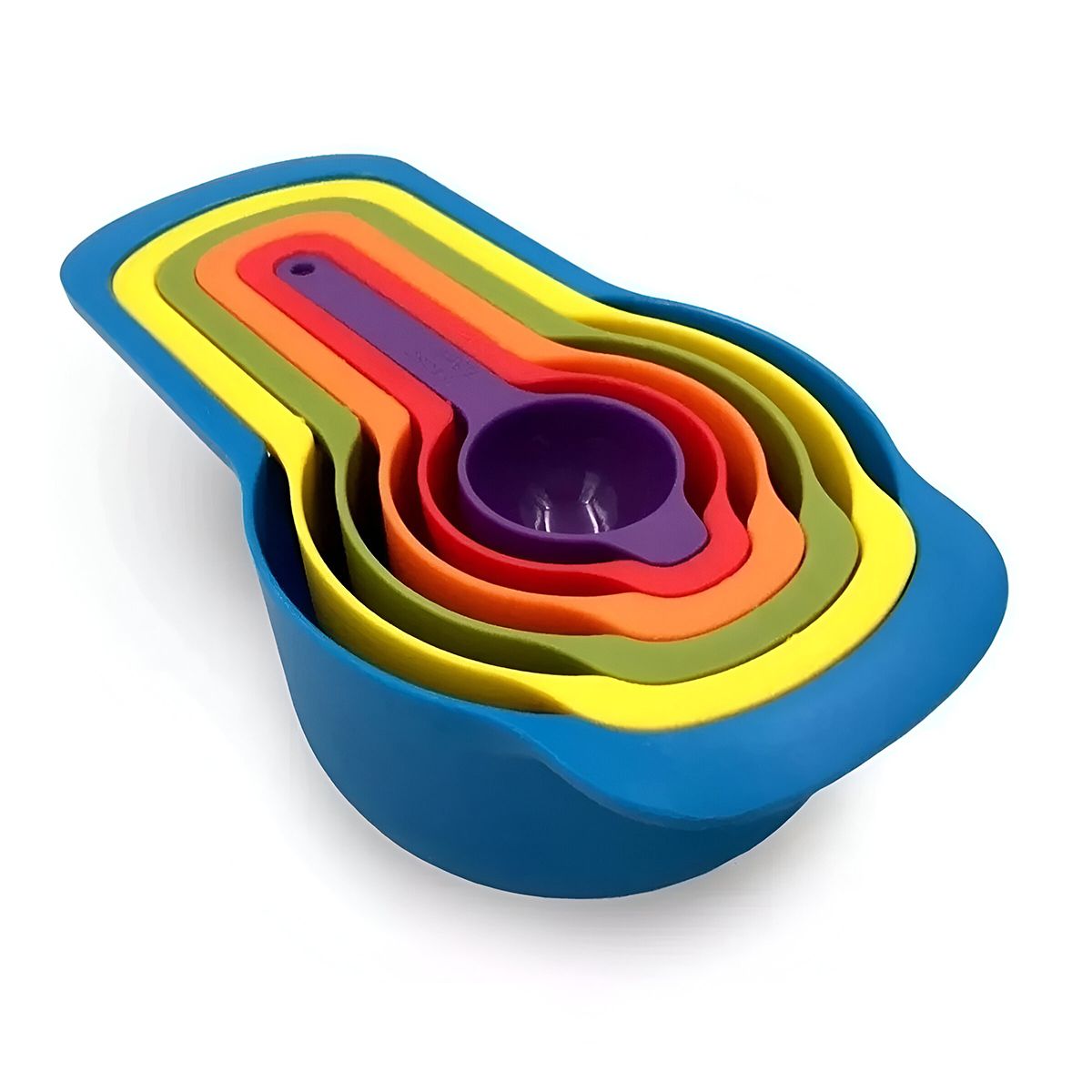 GENERICO - Set de 6 Tazas y Cucharas Medidoras de Aliementos Multicolor