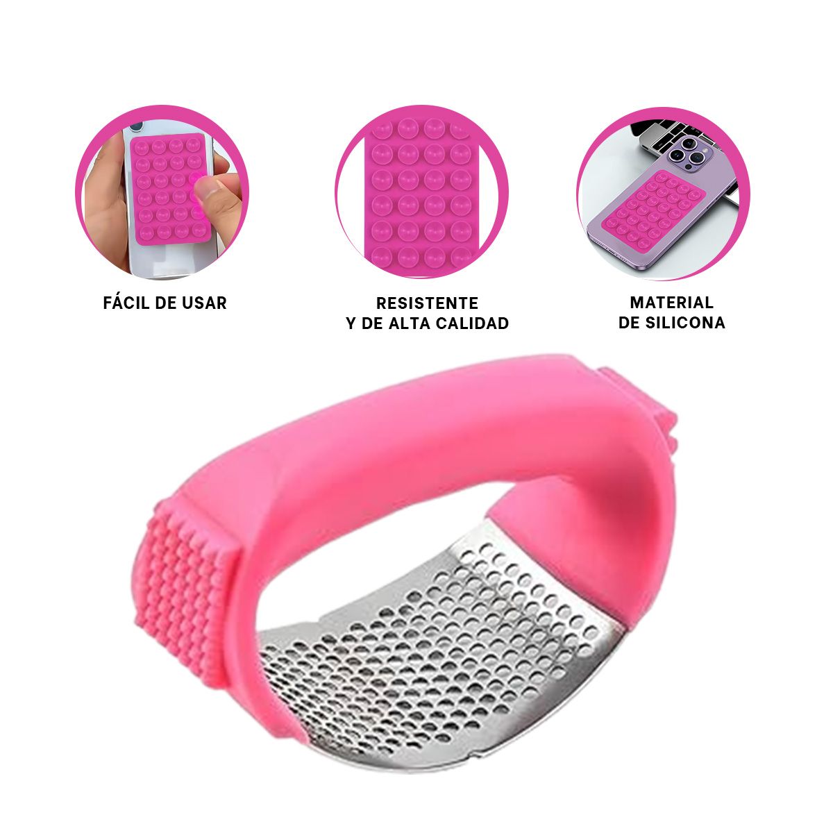 GENERICO - Pack2 Triturador de Facil Uso Rosado Y+Banderitas Adhesivas