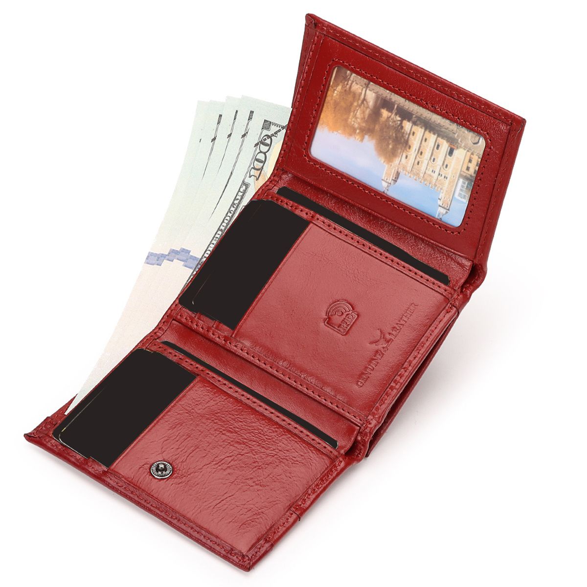 ARMUZ - Billetera de Cuero Vacuno ARW06 con RFID Mujer