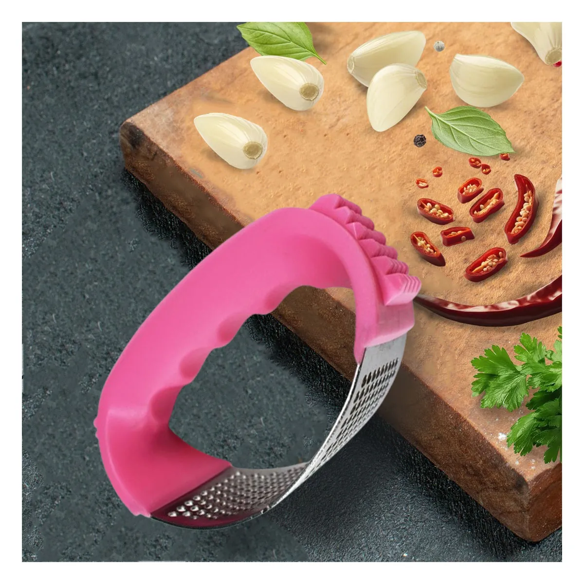 GENERICO - Pack4 Picadora con Cuchilla Fina en Color Rosado