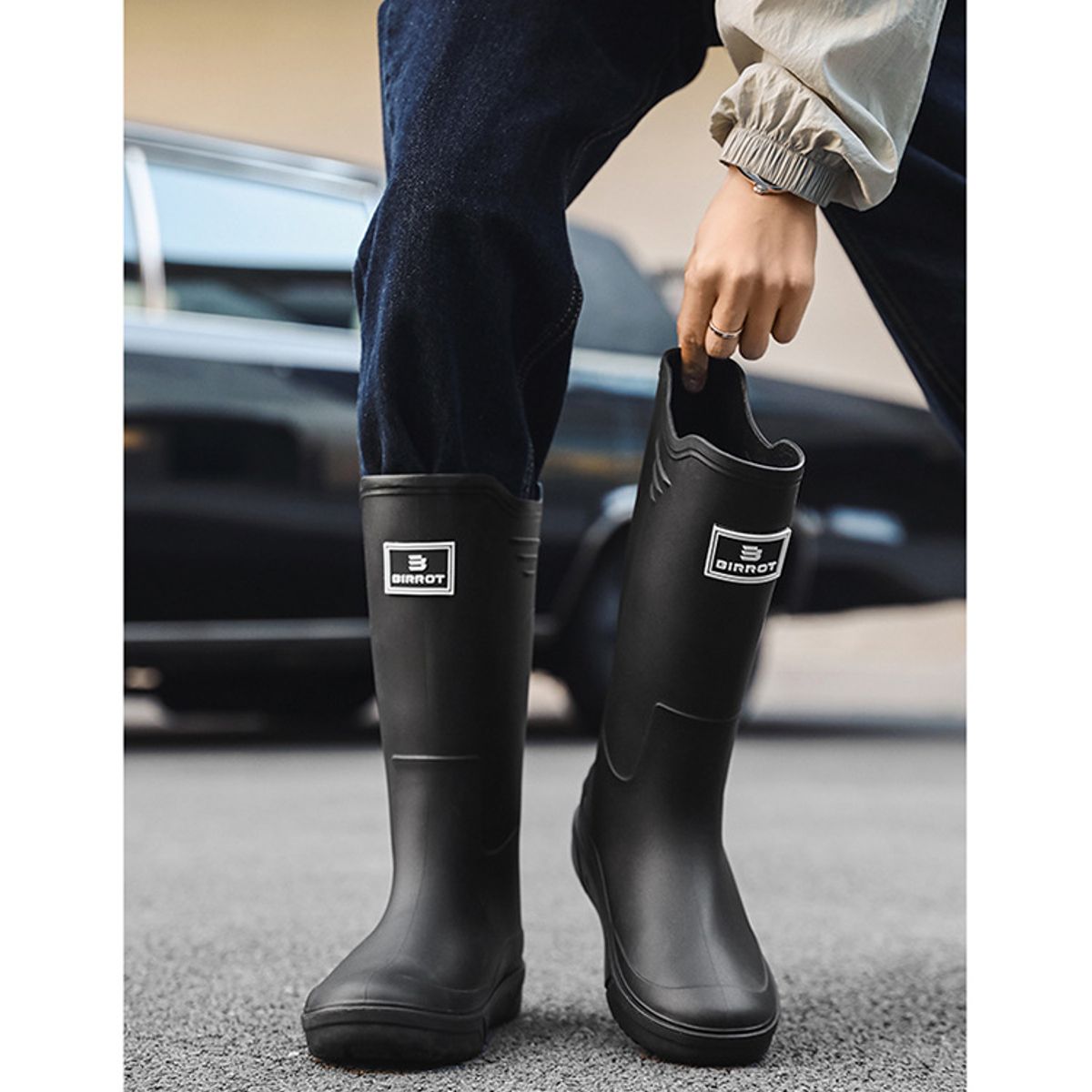 BLWOENS - Botas de temporada de lluvias para hombres - Negro