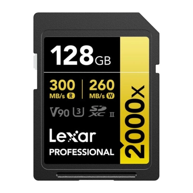 LEXAR - Lexar 128Gb Sd Card Class 10 U3 V90 - Alta Velocidad 2000X Para Fotografía Y Vídeo 4K