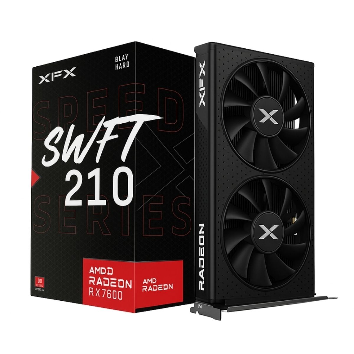 XFX - Xfx Radeon Rx 7600 8Gb 128-Bit - Tarjeta Gráfica Alta Velocidad Para Gaming Y Diseño