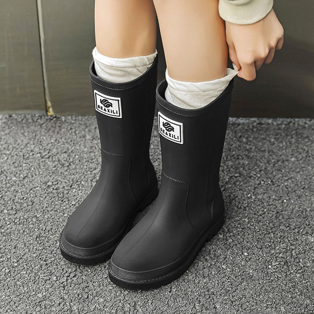 BLWOENS - Botas de temporada de lluvias para mujeres - Negro