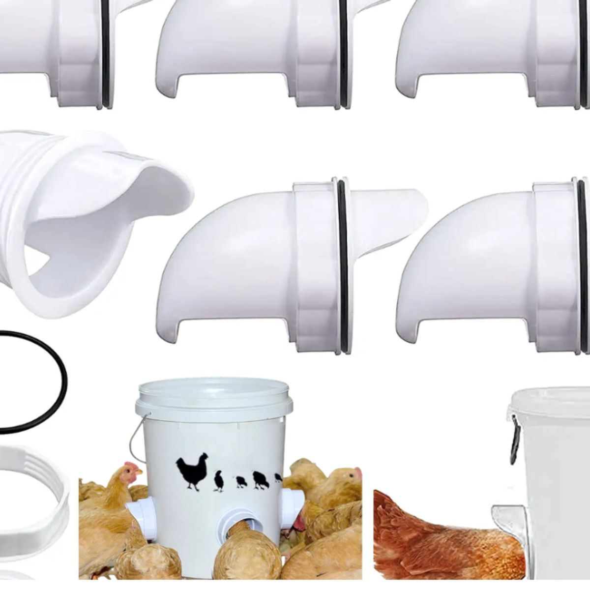 GENERICO - Pack de 12 Comederos Automático Antilluvia BLANCO para Aves