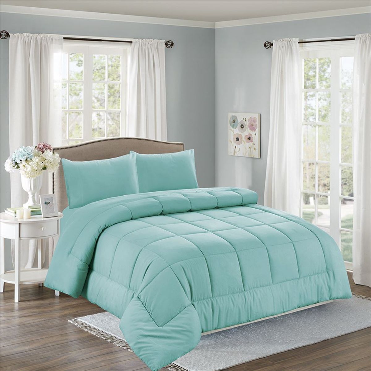 CASATEX - Edredón Liso Acolchado Hipoalergénico 100% Algodón 2 Plazas Casatex