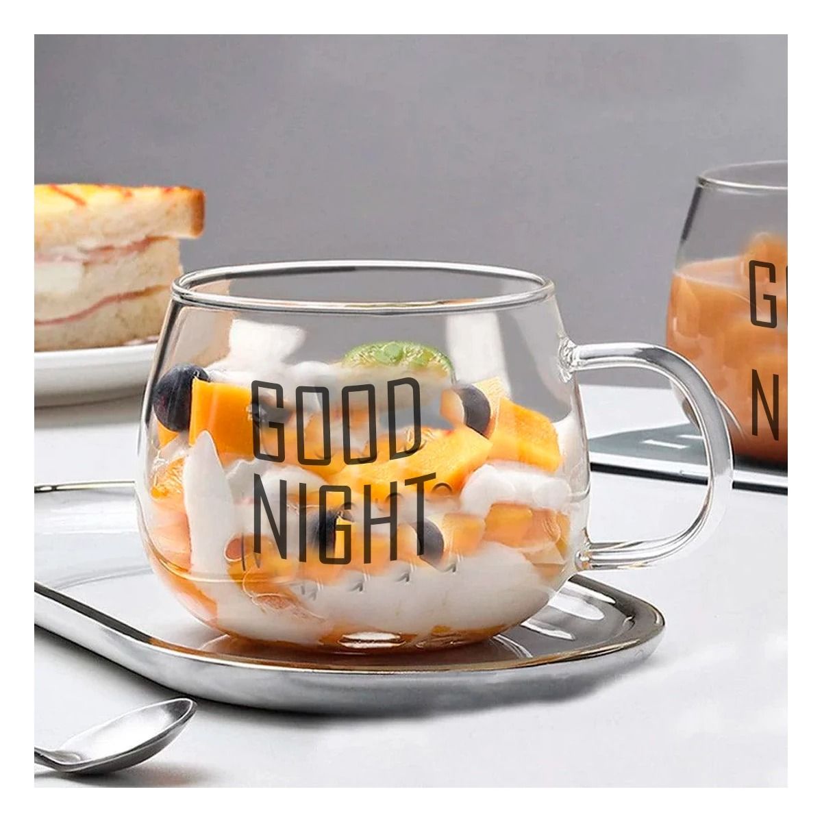 GENERICO - Pack2 Taza para Desayuno Good Night Y+Regalo Stickers