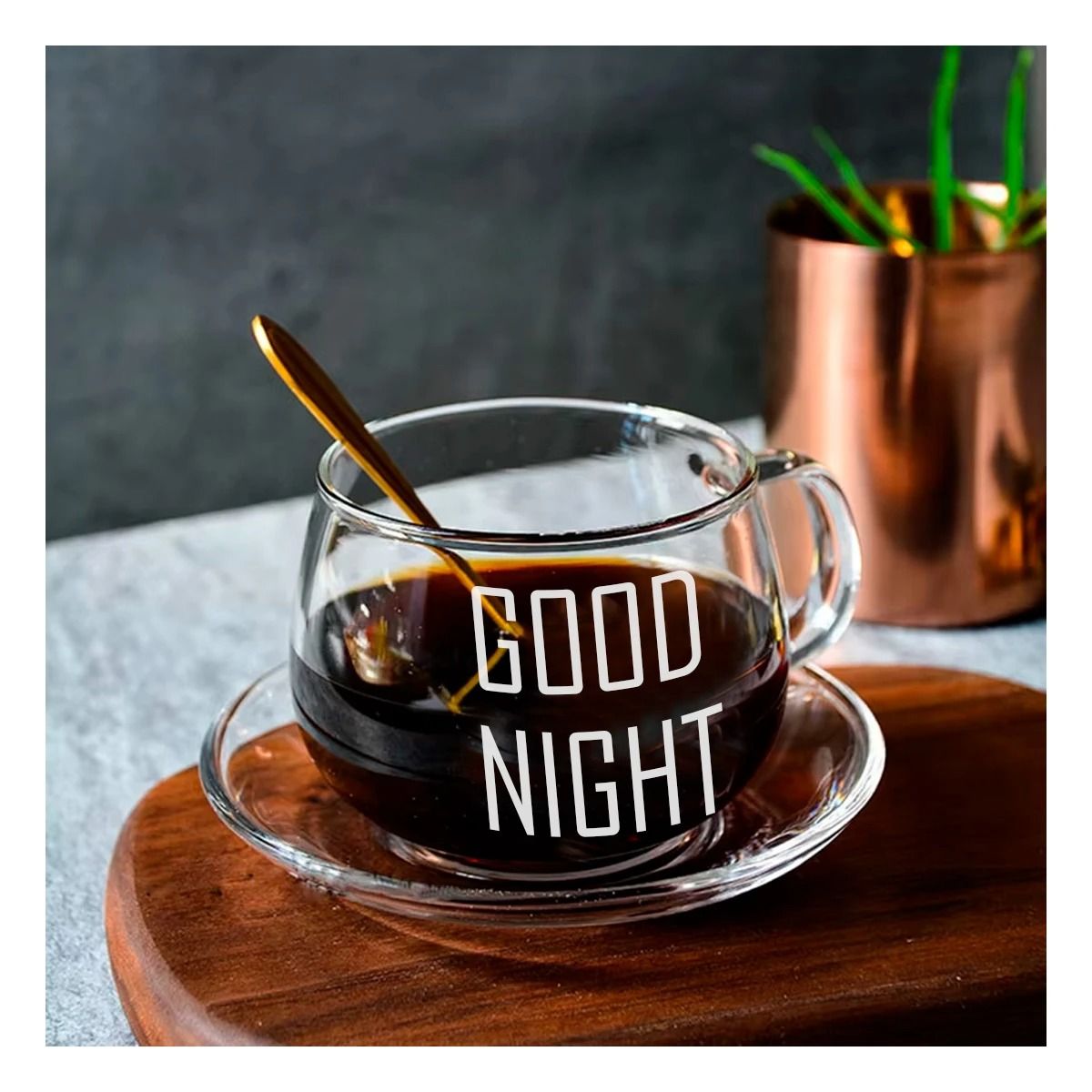 GENERICO - Pack2 Taza para Cocina Good Night Y+Banderitas Adhesivas