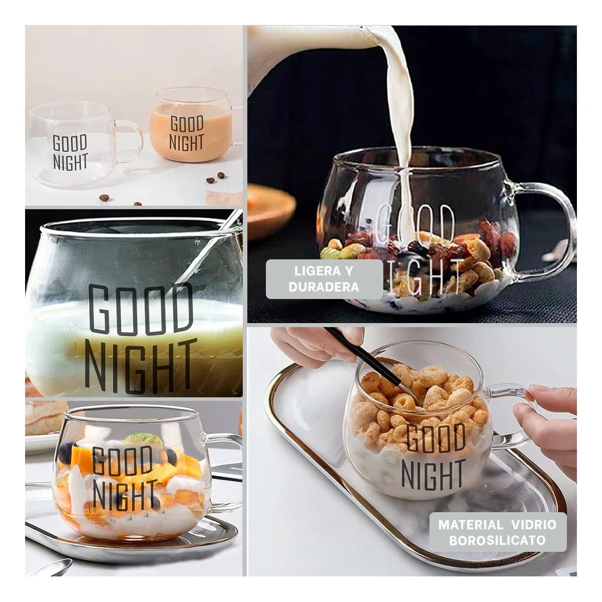 GENERICO - Pack6 Copa Moderna para Liquidos Diseño de Good Night