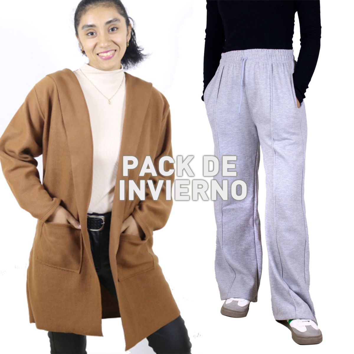 GENERICO - CONJUNTO PALAZO DE FRANELA Y CAPA CASUAL
