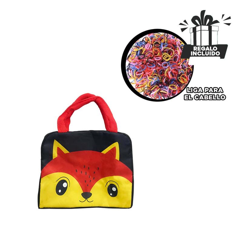 GENERICO - Pack6 Lonchera Ligera Infantil Zorro Negro Y+Ligas de Regalo