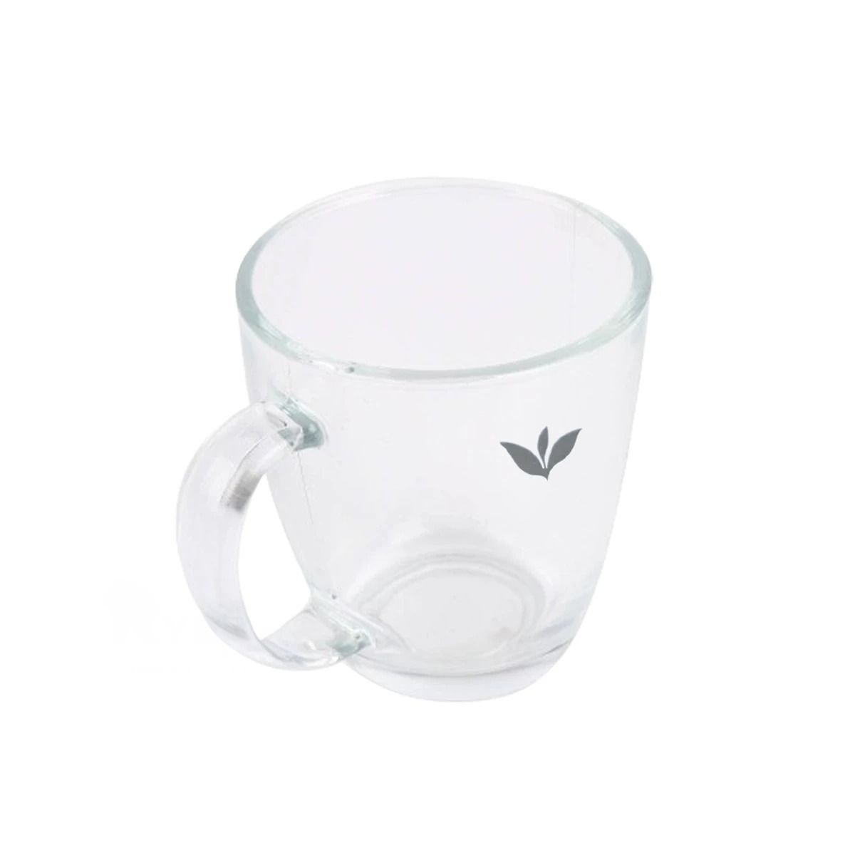 GENERICO - Taza de Vidrio con Diseño de Hojitas para Bebidas 250ml