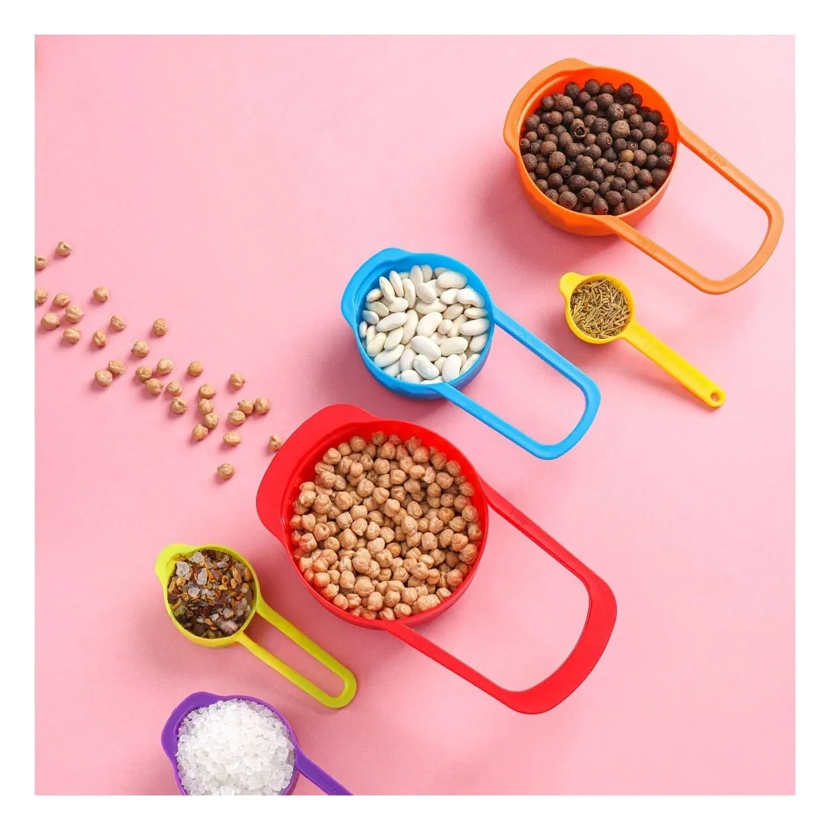 GENERICO - Pack4 Conjunto de Tazas Medidoras para Reposteria Multicolor