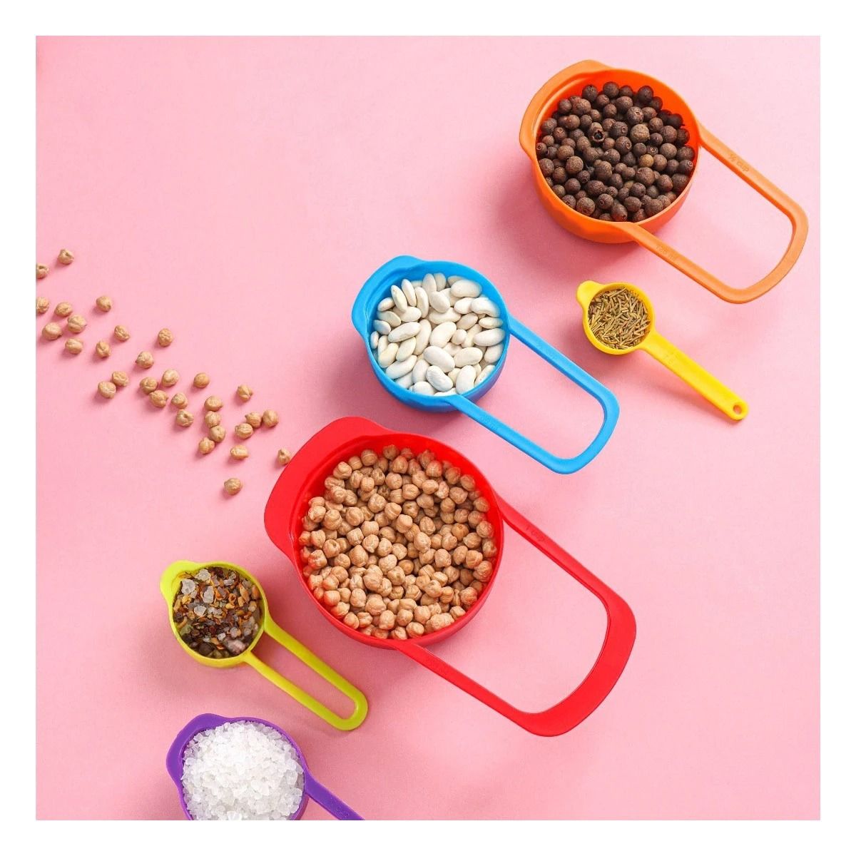 GENERICO - Pack4 Conjunto de Tazas Medidoras para Reposteria Multicolor