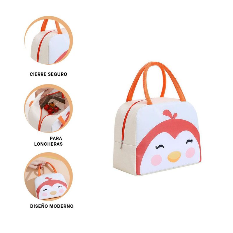 GENERICO - Pack2 Lonchera Colegio Pinguino Beige Y+Regalo Agendita