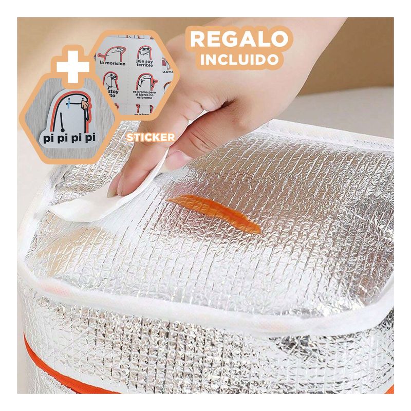 GENERICO - Pack6 Bolsa Termica Pinguino Beige Y+Regalo Stickers