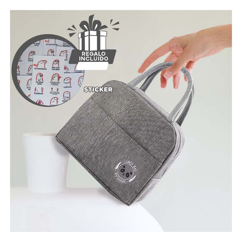 GENERICO - Pack6 Porta Refrigerio Ergonomico Plomo Y+Regalo Stickers