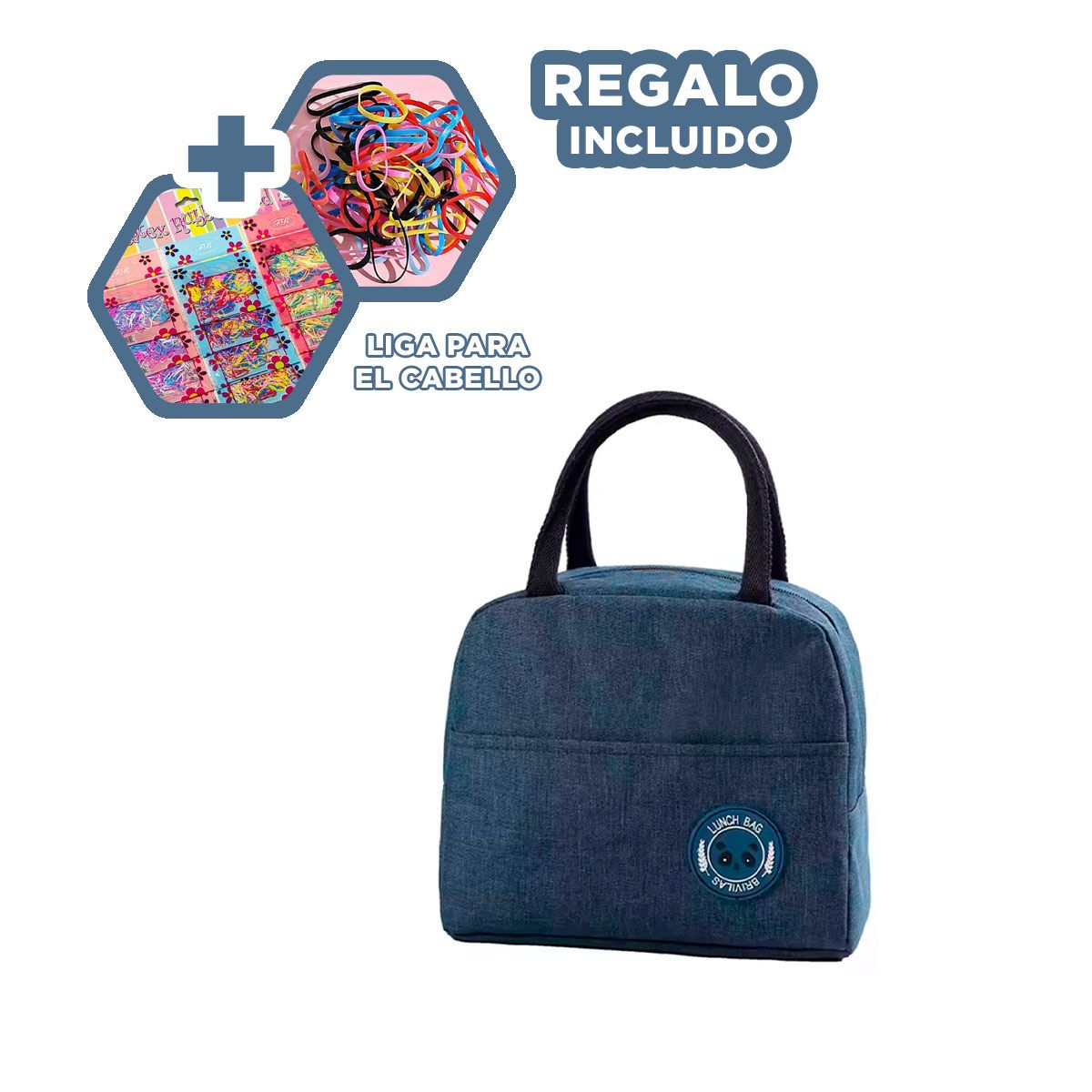 GENERICO - Pack6 Lonchera Termica para Niños Azul Y+Ligas de Regalo
