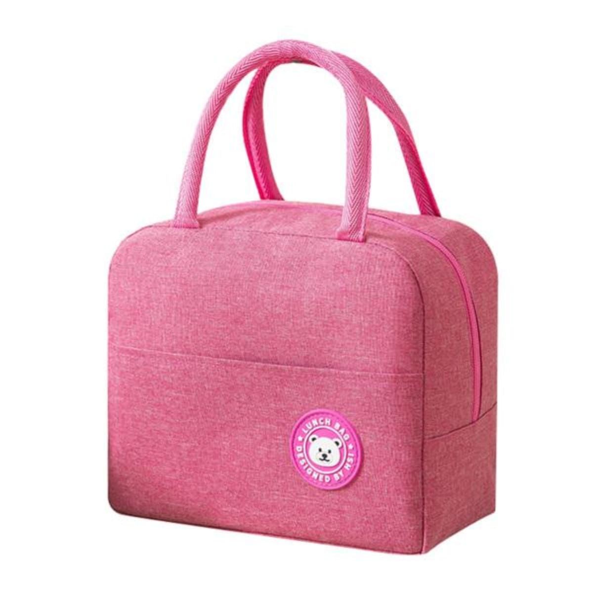 GENERICO - Pack2 Lonchera Termica para Niños Rosado Y+Papel de Regalo