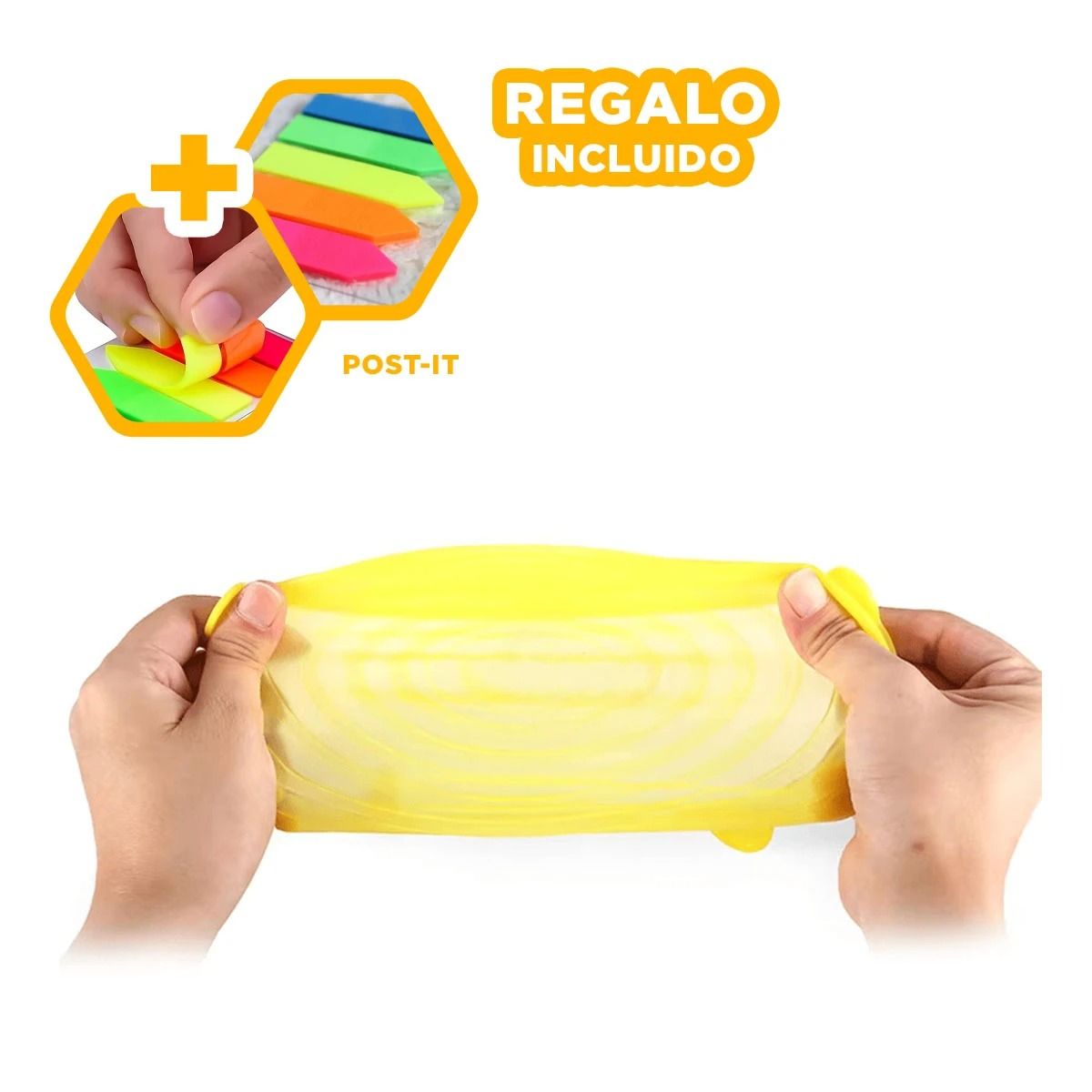 GENERICO - Set de 6 Tapas Eficaces en Amarillo Y+Post-it Adhesivos