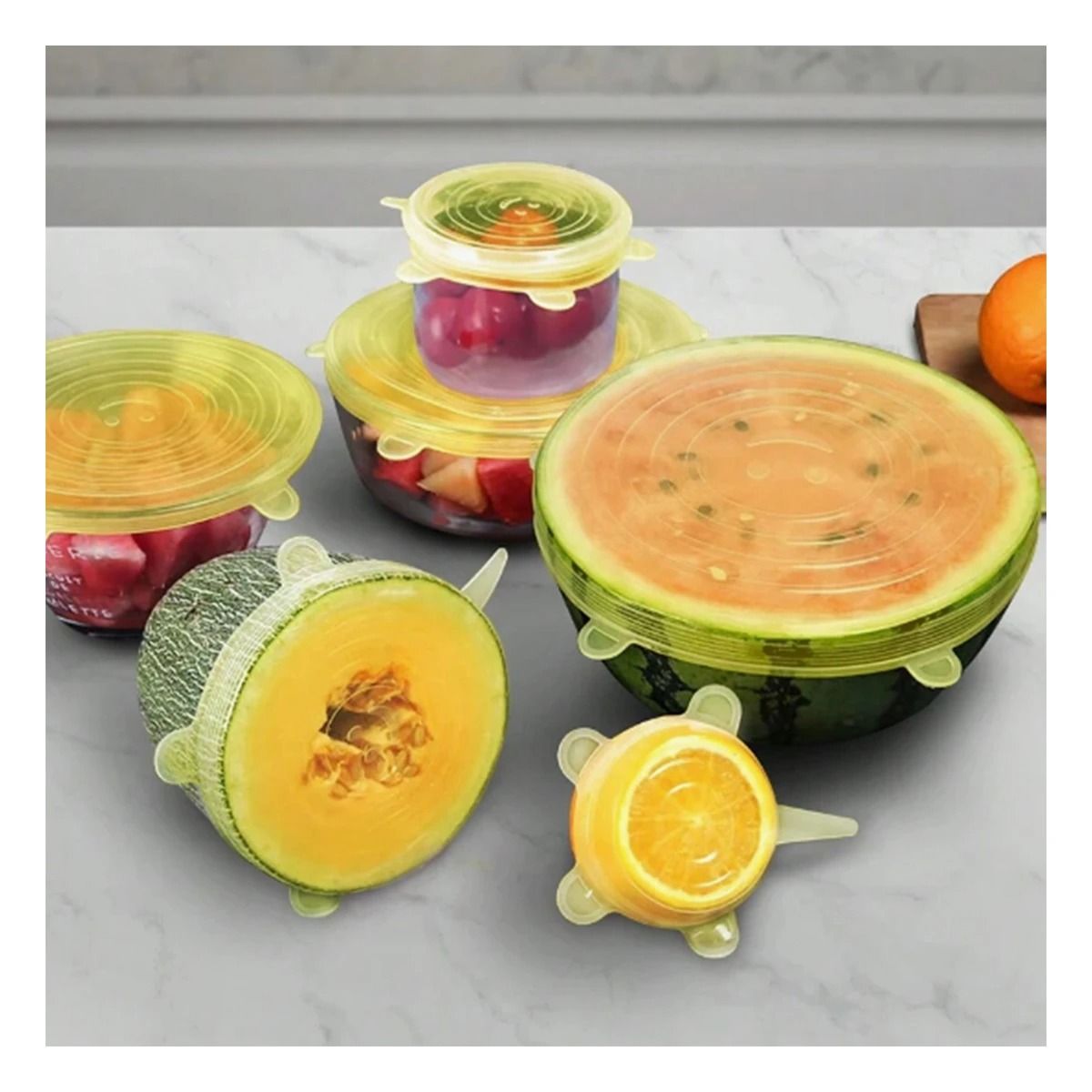 GENERICO - Pack6 Set de 6 Tapas Eficaces en Amarillo