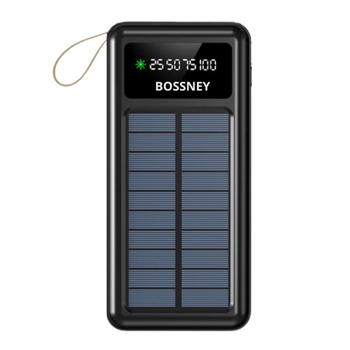 GENERICO - Power Bank Solar 4 en 1 20000 mAh con Carga Rápida y Luz LED - BOSSNEY
