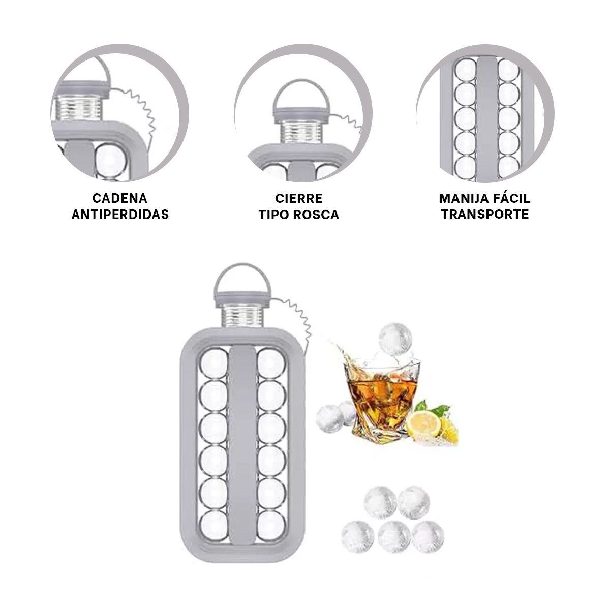 GENERICO - Pack2 Hielera de Botella de Mano en Gris Y+Regalo Stickers