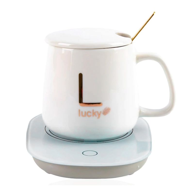 GENERICO - Calentador con Taza de Ceramica Termica en Color Blanco