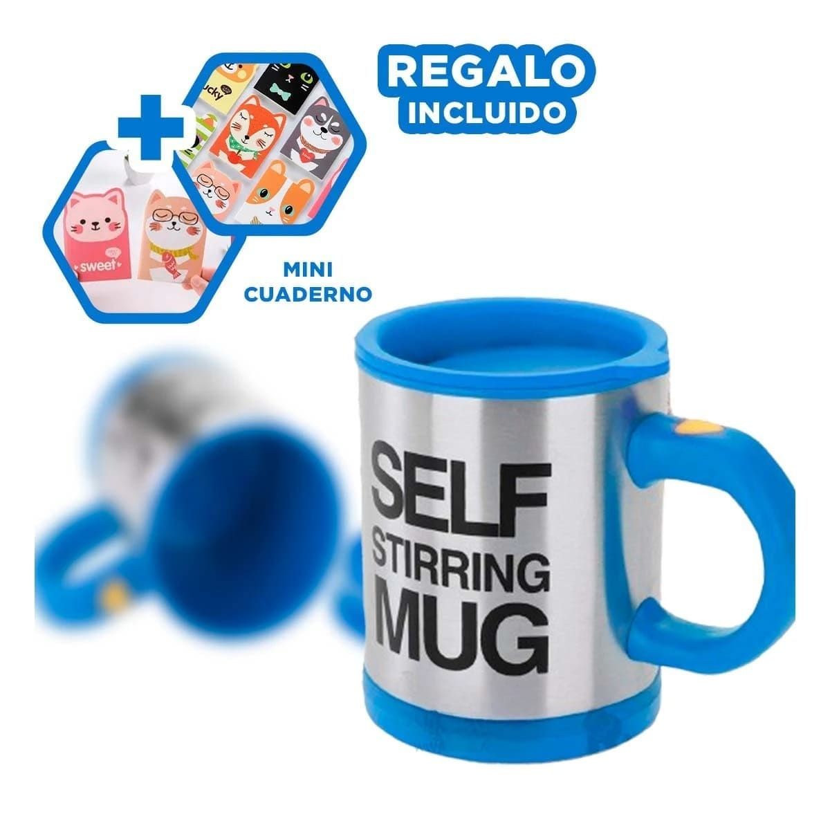 GENERICO - Pack6 Frasco Automatico para Batidos Azul Y+Regalo Agendita