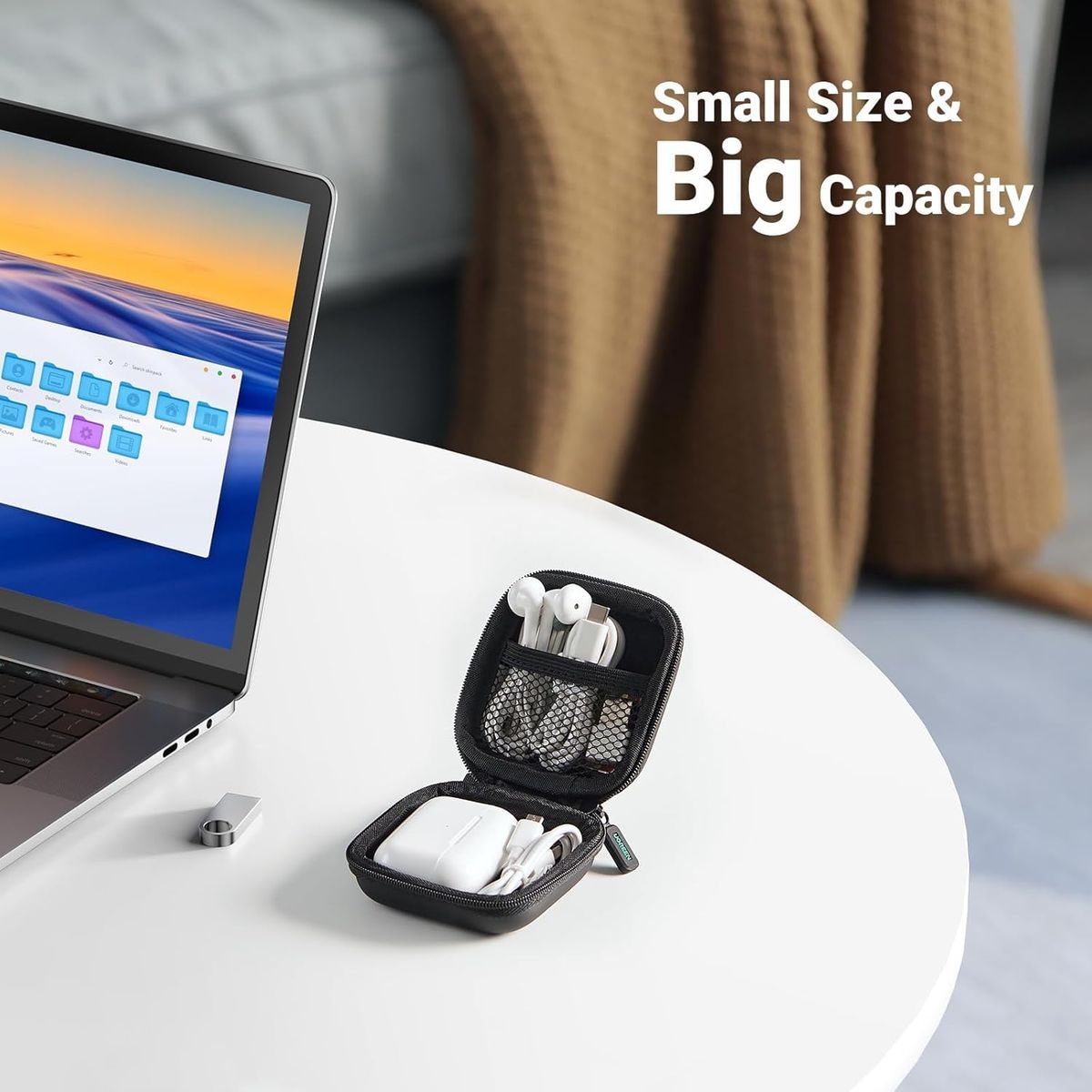 UGREEN - Estuche rígido para Auriculares Tela Clotch Negro LP128 - 40816