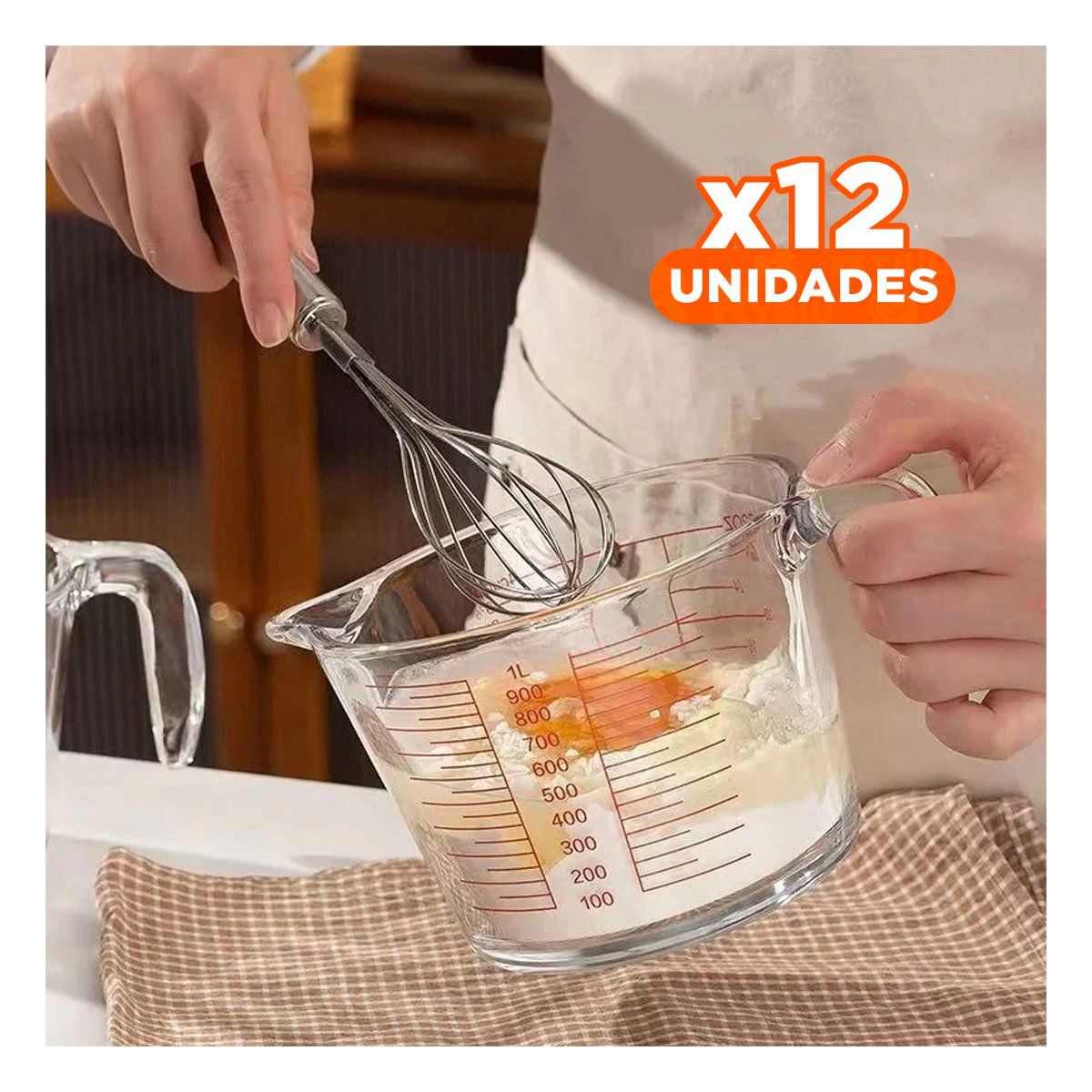 GENERICO - Pack12 Recipiente con Medicion Transparent Y+Regalo Stickers