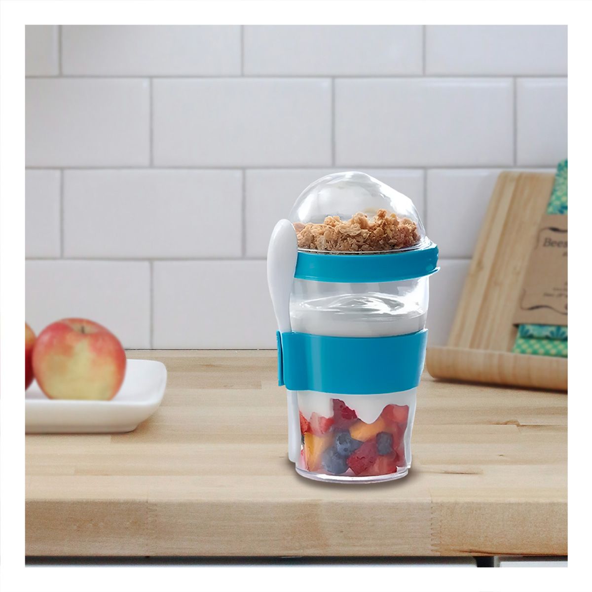 GENERICO - Pack2 Vaso Hermetico para Desayuno Celeste Y+Regalo Stickers