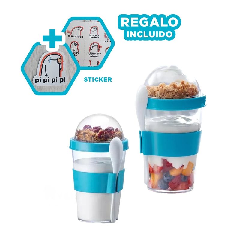 GENERICO - Pack12 Copa para Granola para Colegio Cele Y+Regalo Stickers