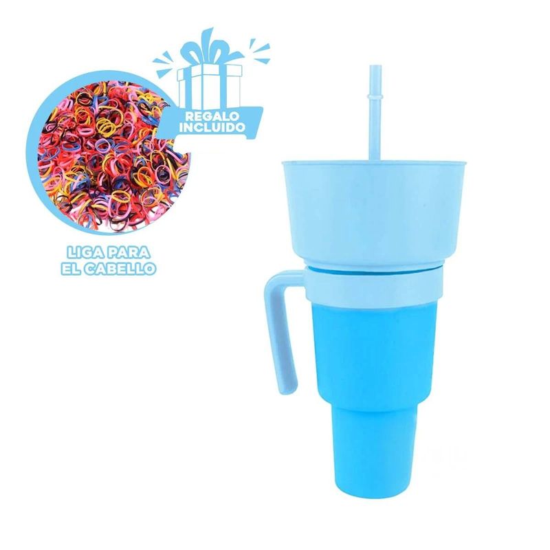 GENERICO - Taza para Golosinas y Bebidas Celeste Y+Ligas de Regalo