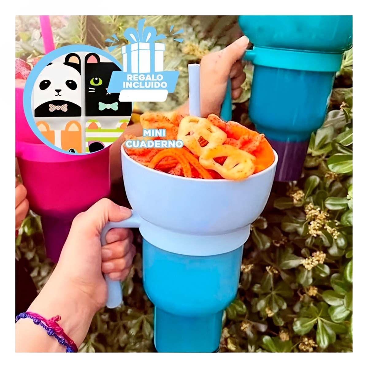 GENERICO - Pack12 Taza Util y Compacta en Celeste Y+Regalo Agendita