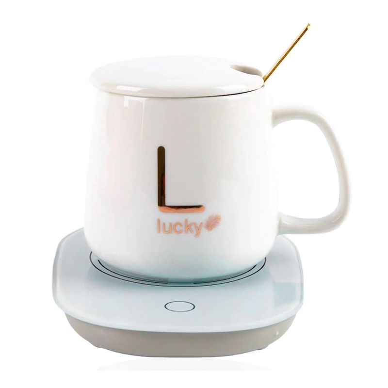 GENERICO - Calentador con Taza de Ceramica Termica en Color Blanco