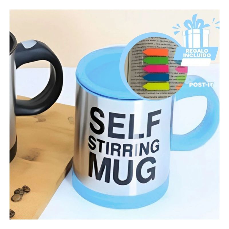 GENERICO - Pack4 Taza Util para Batir Celeste Y+Banderitas Adhesivas