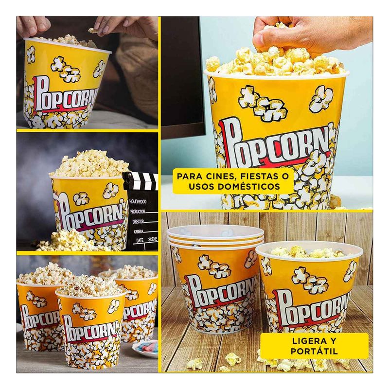 GENERICO - Pack4 Cubeta Versatil Vaso Mediano Amarill Y+Regalo Stickers